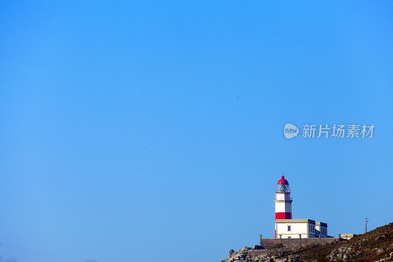 Silleiro cape lighthouse, Rías Baixas, Pontevedra province, Galicia, Spain.